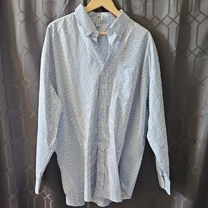 Classic Light Blue Checkered Men's Shirt Size XXL